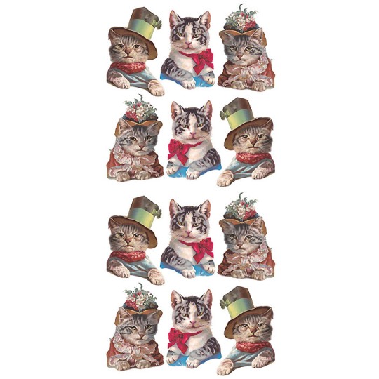 1 Sheet of Stickers Dapper Fancy Cats